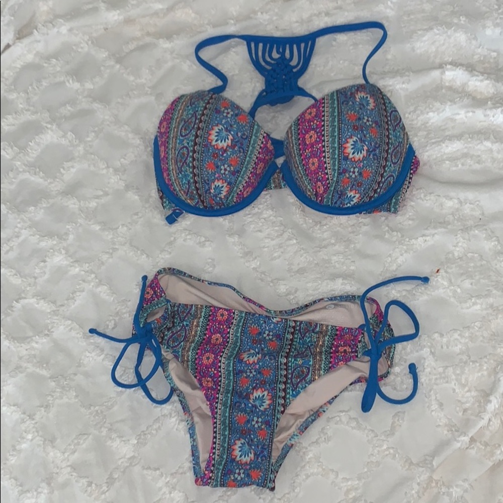 Blue coral and teal Bikini